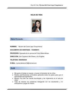 Hoja De Vida