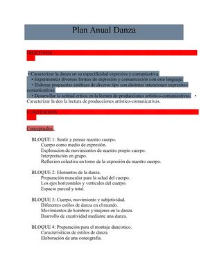 Plan Anual Danza