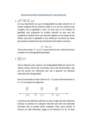 Desigualdades de Polinomios Y Racionales