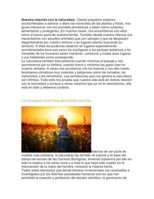 Nuestra Relación Con La Naturaleza