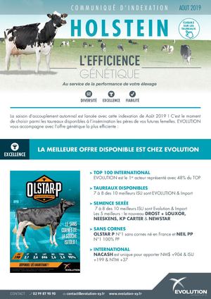 Communique Indexation Holstein - Aout 2019