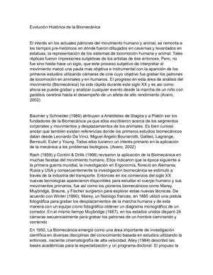 Evolución Histórica De La Biomecánica