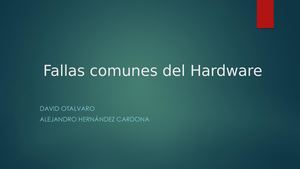 Fallas Comunes Del Hardware
