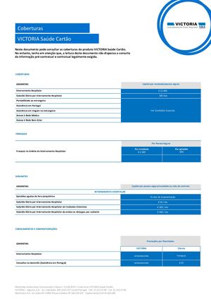 Coberturas Victoria Saúde Cartão Saúde