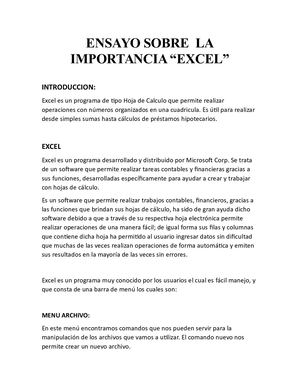 Ensayo de excel
