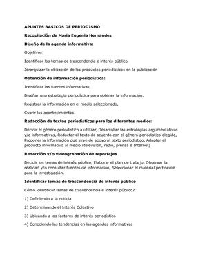 Apuntes De Periodismo Conceptos Básicos I