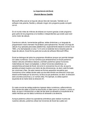 la importancia de exel