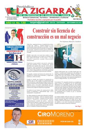 Periodico La Zigarra San Gil Santander Edicion 130