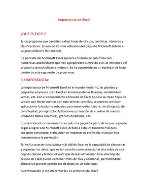 Importancia De Excel angie campo 8º3