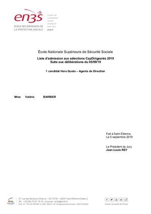 Liste Admis Hors Quota Cap Dir 6