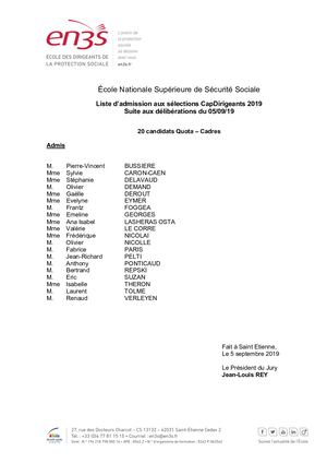 Liste Admis Quota Cap Dir 6