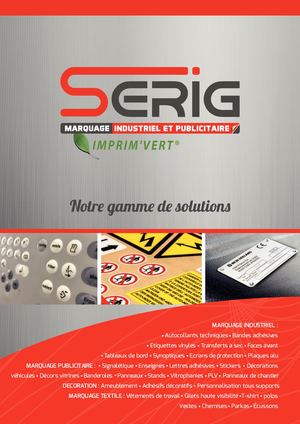 Catalogue Produits Serig