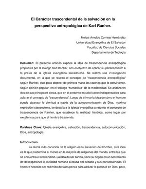 La Trascendencia En Karl Ranher Borrador Final (Autoguardado)