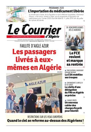 Le Courrier d'Algérie du dimanche 8 septembre 2019