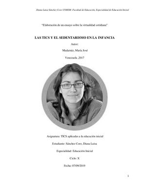 Sedentarismo E Individualismo. Diana Sanchez