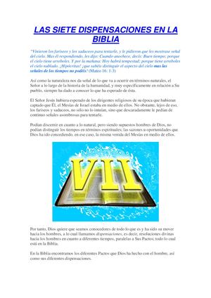 Las Siete Dispensaciones En La Biblia