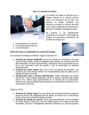 Tema 2 Contrato De Trabajo