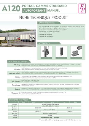 A120 Autoportant Manuel