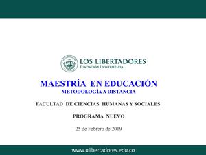 Presentación Maestría En Educación Distancia Febrero 27aa