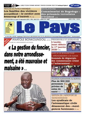 Le Pays N°6914 Du 10:09:2019