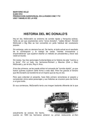 Historia Mc Y Kfc