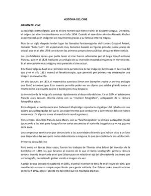 Historia Del Cine