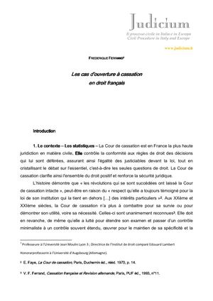 7 - Les Cas D'ouverture à Cassation En Droit Français Frederique Ferrand