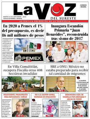 Diario La Voz del Sureste  10-09-2019