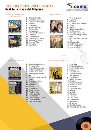 011. Repertorio Protegido: Raúl Soria - Los 4 Del Altiplano