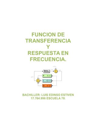 Funcion De Transferencia Y Respuesta En Frecuencia