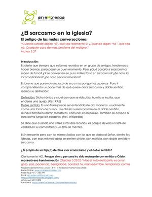 018 Sarcasmo En La Iglesia Sin Extremos