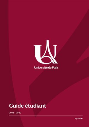 Guide de l'étudiant Université de Paris