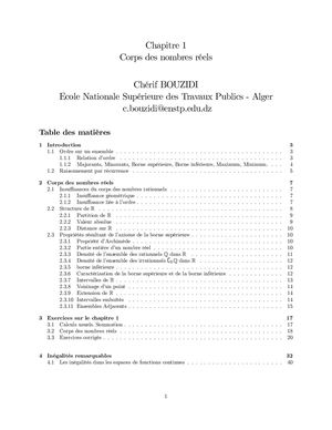 Corps Des Nombres Réels