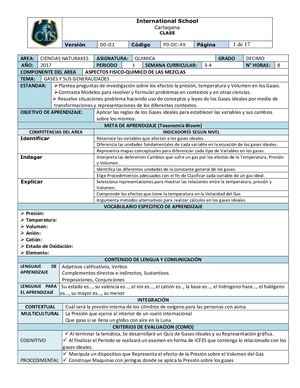 10° 1p Quimica Sem 3 4 Gases Y Sus Generalidades
