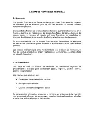 Estados Financieros Proformas