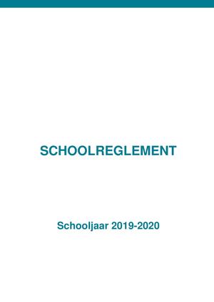 Schoolreglement 19 20