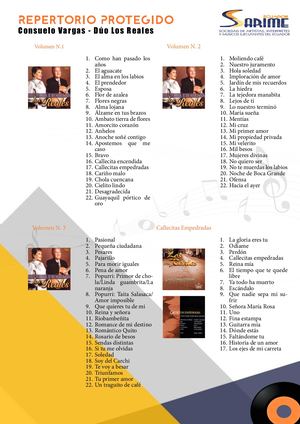 177. Repertorio Protegido: Consuelo Vargas - Dúo Los Reales