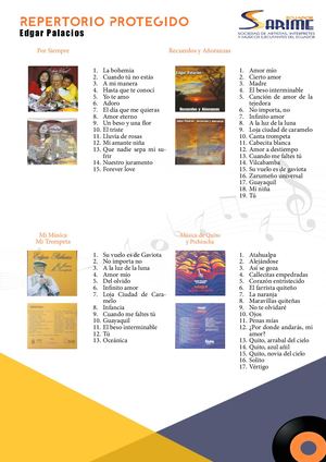 209. Repertorio Protegido: Edgar Palacios