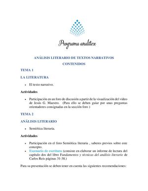 Programa Curso Analitex