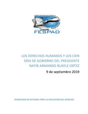 Derechos Humanos y 100 días de Nayib Bukele