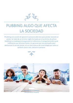 Pubbing Algo Que Afecta La Sociedad Maria