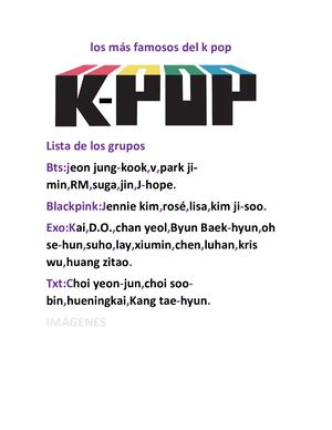 Los Más Famosos Del K Pop