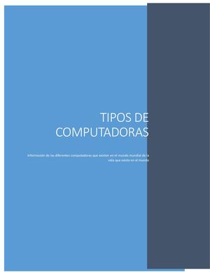 Tipos De Computadoras