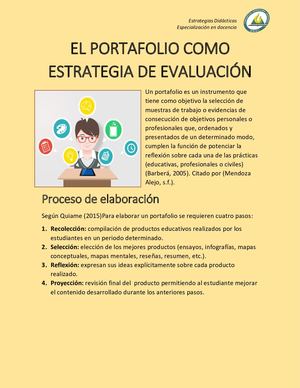 8. El Portafolio Como Estrategia De Evaluación
