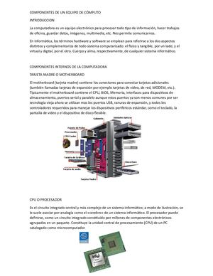 Componentes De Un Equipo De Cómputo