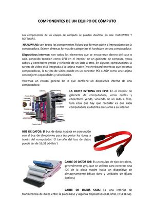 Componentes De Un Equipo De Cómputo