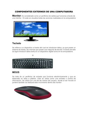 Componentes Externos De Una Computadora 123
