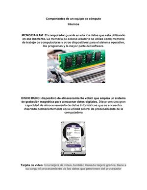Componentes De Un Equipo De Cómputo