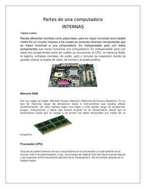 Partes De Una Computadora