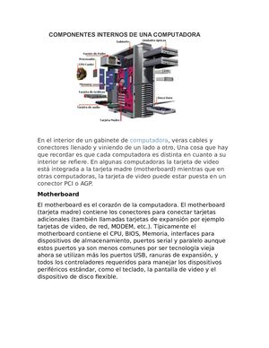 Componentes Internos De Una Computadora
